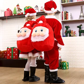 Jaunu Ziemassvētku Kleitu Meitenēm Santa Klausa Tērpu Kid Baby Zēni Cosplay Apģērbu Komplekts ar garām Piedurknēm Sarkans Apģērbs Jauno Gadu Valkāt