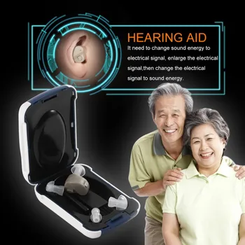 Jaunus Dzirdes aparātus, ar kasti Auss Balss Skaņas Pastiprinātājs Regulējams Tonis Mini Dzirdes veciem cilvēkiem dzirdēt aids ausu kopšana
