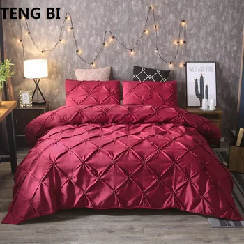 Jaunā Eiropas un Amerikas modes vienkāršu stila mājas tekstila melns balts pelēks vienkrāsainu gultas piederumi set Queen, King 3PCS gultas