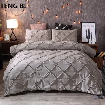 Jaunā Eiropas un Amerikas modes vienkāršu stila mājas tekstila melns balts pelēks vienkrāsainu gultas piederumi set Queen, King 3PCS gultas