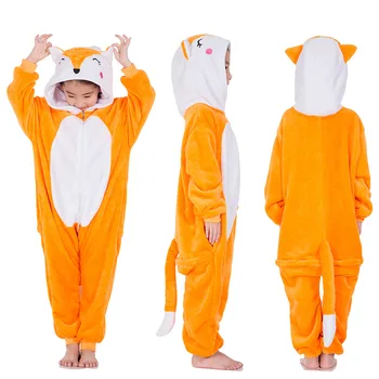 Jaunā gada Unisex Bērniem onesies Dzīvnieku brieža kostīms meitenēm kigurumi Lauva Kapuci Jumpsuit flaneļa pidžamas Sleepwear Ziemassvētku cosplay
