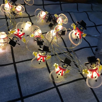 Jaunā Gada, Ziemassvētku Eglītes, Sniegpārsliņas Sniegavīrs Santaclaus Elk Ķirbju Kruķis LED Krāsas String Gaismas Ziemassvētku rotājums Mājās