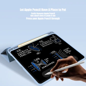 Jaunā iPad Lietā Par iPad Gaisa 10.9 2020. Gadam Mīksta silikona Vāciņš Auto Sleep/Wake Tablete Gadījumā Smart Case Ar Zīmuļa Turētāju Būtiska Capa