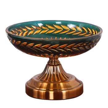 Jaunā klasiskā Kristāla stikla sakausējuma candy trauku žāvētu augļu plate nelielu augļu plate Zelta pārklājumu Eiropas stila Zelta stils