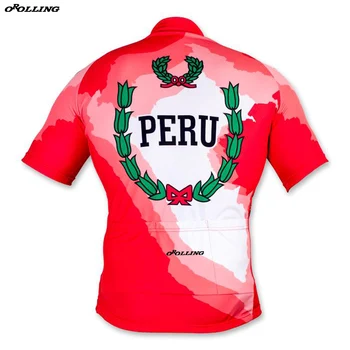 Jaunā Klasiskā PERU Nacionālā Komanda Maillot Riteņbraukšana Jersey Pielāgota Orolling Topi