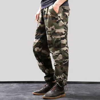 Jaunā Kravas Bikses Vīriešu Outwear Multi Kabatas Taktiskās Bikses Militārās Armijas Taisnas Bikses Garās Bikses Rāvējslēdzēja Kabatas Camo Elsas Vīriešiem