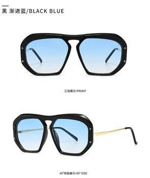 Jaunā luksusa modes retro vīriešu Aviācijas saulesbrilles tendence ielu stilu, sievietes šarmu mūsdienu dzīvoklis UV400 saulesbrilles Oculos De Sol