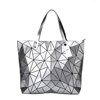 Jaunā luksusa somas sieviešu somas, dizaineru Beach Liels tote Hologrammas Pleca Soma sac galveno Ģeometrisko soma bolsa feminina Sudraba