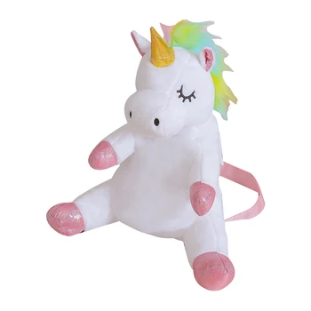 Jaunā stila plīša pildījumu dzīvnieku unicorn mugursoma soma bērnu mīļākie priekšmeti uzglabāšanas soma mīksta auduma nav deformēties modes gi