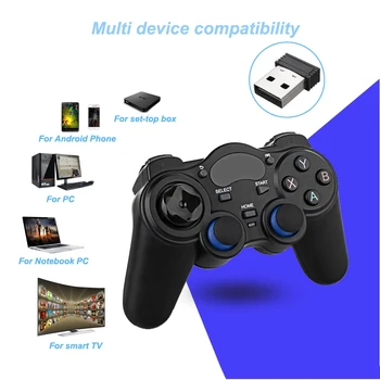 Jaunā Tālvadības 2.4 GHZ Wireless Spēļu Kontrolieri ar Dual Kursorsviru Fit Android Viedtālrunis/Tablete/TV kastē/Laptop PC PS3