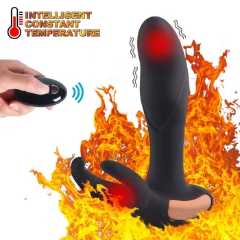 Jaunā Tālvadības pults Prostatas Massager USB Uzlādes Strapon Vīriešiem Anālais Vibrators Seksa Rotaļlietas vīriešiem Apkures Anālais Sveces Produkti