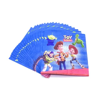 Jaunākās Toy Story 4 Personu Piegādes Dzimšanas Dienu Tēma Vienreizējās Lietošanas Galda Piederumu Komplekts Bērniem Dod Priekšroku Buzz Gaismas Gadu Karikatūra Grupa Krājumi