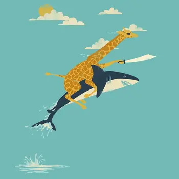 Jautri Dušas Aizkaru Komplekts Žirafe Izjādes Haizivs Piedzīvojumu Tēma Laba Vannas Istaba Dekori