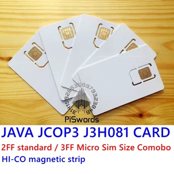JCOP3 J3 J3H081 JCOP3P60 80K ar Hi-co hico magnētiskās lentes 2FF Standarta 3ff micro sim kartes izmēra JAVA Savienojumu IC Smart Card