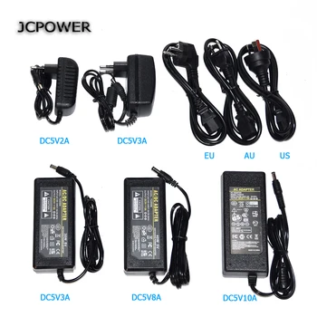 JCPOWER AC100-240V DC 5V 2A 3A 6A 8A, 10A LED barošanas Adapteris ws2813 /ws2801/ ws2812b 8806 LED Lentes DC5V led transfo