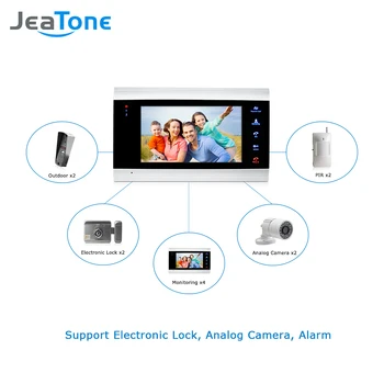 Jeatone 720P/AHD Tuya Smart Video Durvju Tālrunis Intercom Sistēma, 7 collu Ekrāns ar 100 Grādu Skatīšanās Leņķi Kamera, Tālvadības pults