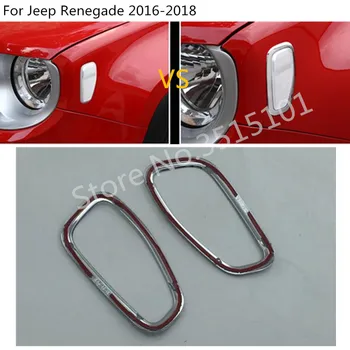 Jeep Renegade 2016 2017 2018 2019 2020 Automašīnas Vadītāja Puses Miglas lukturi, braucot Līkumos, Lampas Rāmis Stick ABS Chrome Segtu Apdares Panelī 2gab