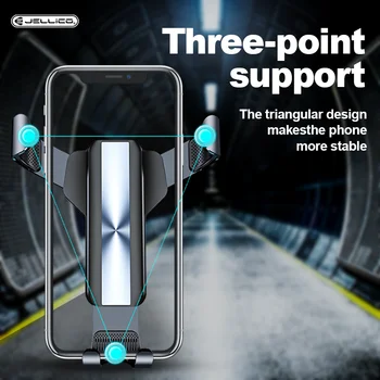 Jellico Gravitācijas Auto Turētāju Par Phone Gaisa Vent Mount Clip Mobilo sakaru Stāvēt Viedtālruņa GPS Atbalsts iPhone 12 Samsung Xiaomi