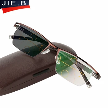 JIE.B Jaunās Pārejas Saule Photochromic Lasīšanas Brilles Vīriešiem Multifokāla Briļļu Dioptrijas Progresīvās brilles lentes de lectura