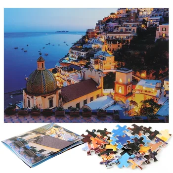 Jigsaw Puzzle 1000 Gabals - Sapņains Positano - Parakstu Vākšana Krēslā Jūras Redzes Liels Puzzle Spēle, Mākslas darbu Pieaugušajiem, Pusaudžiem