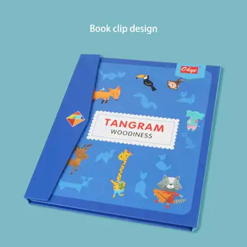 Jigsaw Puzzle Grāmatu Magnētisko Tangram Koka Bērniem, Montessori Izglītības Rotaļlietas Bērniem Mācību Intelligent DIY galda Spēle