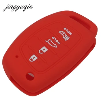 Jingyuqin 30pcs/daudz 4 Pogu Flip Silikona Atslēgu Lietā par HYUNDAI ix45 Santa Fe Tālvadības Atslēga Vāciņu Fob Aizsargāta Turētāju Automašīnas Stils