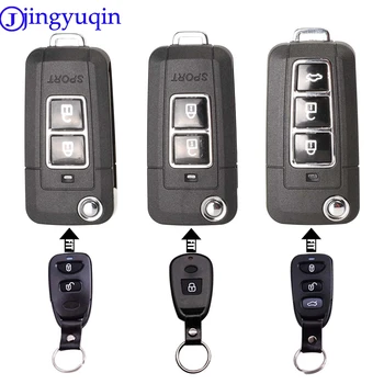 Jingyuqin Pārveidotas Par Hyundai Tucson, ix35 Elantra Akcentu SANTA FE 1 2+1 2 3+1 Pogas Flip Locīšanas Auto Atslēgu Apvalks Gadījumā Vāciņu