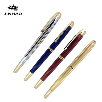 Jinhao 606 Tīra Sudraba un Zelta Klips, Strūklakas Pildspalvas ar 0.38 mm Papildus naudas Sodu Nib Luksusa Metāla rakstīšana ar tinti Pildspalvas Rakstīšanai Bezmaksas Piegāde