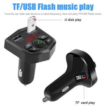 JINSERTA Bluetooth 5.0 FM Moudlator Brīvroku Automašīnas MP3 Atskaņotāja Dual USB Lādētājs Atbalsta U Diska TF Kartes