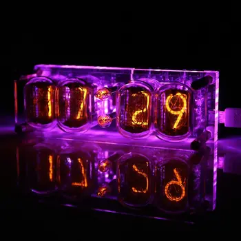 JO-12 Mirdzumu Caurules Pulkstenis 4-Bitu DS3231 IN12 Nixie Caurules Pulkstenis Steampunk Dekoru, Dāvanu ar Daudzkrāsu RGB LED Apgaismojums