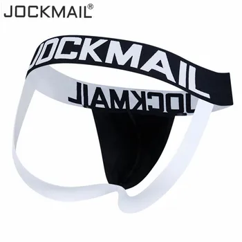 JOCKMAIL Sexy Geju Apakšveļa Vīriešiem Jockstrap String Homme Siksnas Biksītes Geju Vīriešu Apakšveļa Dzimumlocekļa Atvērt Backless kājstarpes Kokvilnas Bikini