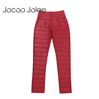 Jocoo Jolee Sieviešu Bikses, Garās Ziemas Augstas Starām. Ārējā Valkāt Sieviešu Modes Slim Siltu, Biezu Pīle uz Leju Bikses Bikses Skinny