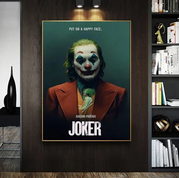 Joker Klasiskās Filmas Plakāts Eļļas Gleznu Audekla Gleznu Plakātu Izdrukas Cuadros Sienas Art Attēlus Dzīvojamā Istaba Dekori