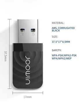Joowin JW-812AC Bezvadu USB Wifi Adapteri AC 1300Mbps Wi-fi Adapteri 2.4 G 5.8 Ghz Tīkla Kartes Antenas DATORU Wi fi Lan Uztvērējs