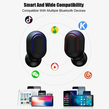 JS2 TWS Bezvadu Bluetooth 5.0 Stereo Digitālais Displejs Austiņas Earbuds Headphone smart-touch funkciju kompakta Bezvadu Austiņas