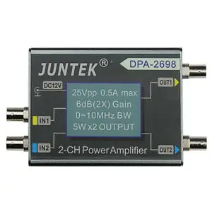 JUNTEK DPA-2698 10MHz 25Vpp 2CH DC Jaudas Pastiprinātāju DDS Funkciju signālu Ģenerators