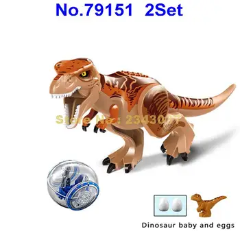 Jurassic dinozaura tyrannosaurus rex ēkas 2. bloks Rotaļlietas