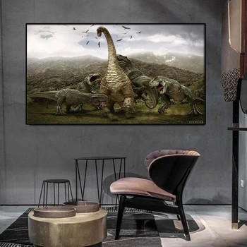 Jurassic Park Dinozauru Plakāti un Izdrukas Mājas Sienu Apdare, Mākslas Attēlus, Dzīvojamā Istaba HD Drukāt Dzīvnieku Plakāti