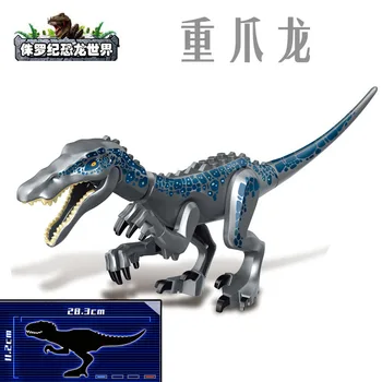 Jurassic Pasaules Dinozauru Parks Dinozauru Raptor aizsardzības zonā, Celtniecības Blokus, Uzstādīt Bērnu Rotaļu juguetes Dzīvnieku Komplekts