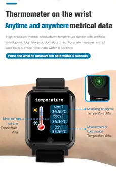 JWMOVE Ķermeņa Temperatūra smart skatīties ūdensizturīgs veselības aprūpes fitnesa tracker smart aproce vīrietis sieviete sirdsdarbības ātrums, asinsspiediens