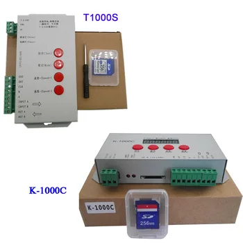 K-1000C (T-1000S Papildināta) Programma LED kontrolieris K1000C WS2812B,WS2811,APA102,T1000S WS2813 2048 Pikseļi Kontrolieris DC5-24V
