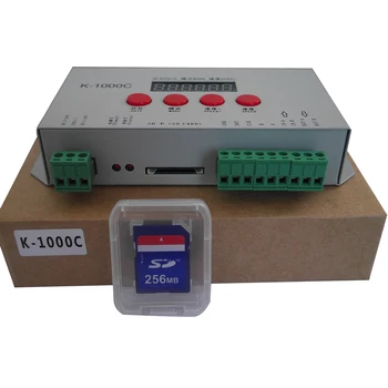 K-1000C (T-1000S Papildināta) Programma LED kontrolieris K1000C WS2812B,WS2811,APA102,T1000S WS2813 2048 Pikseļi Kontrolieris DC5-24V