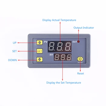 K tipa Termopāris Kontrole, LED Displejs Termometrs -60~500Celsius DC 12V K-type Termopāri, Kontrolieris Augstas Temperatūras Testeris