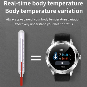 K15 Smart Skatīties Ķermeņa Temperatūras Monitoru, Sirdsdarbības Ātrums, asinsspiediens Sporta Smartwatch Vīriešiem Ritošā Izvēlne 1.28