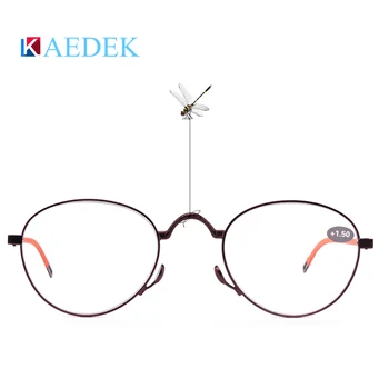 KAEDEK Sieviešu, Vīriešu Lasīšanas Brilles Portatīvie Mini Presbyopic Brilles Hyperopia Palielināmo Dioptriju Brilles Metāla Viras Redzes Aprūpes