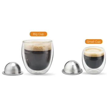 Kafijas Filtri Nespresso Vertuo Vertuoline Plus & Delonghi ENV150 Nerūsējošā Tērauda Uzpildāmas Atkārtoti Kapsula Pod