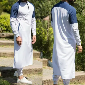 Kaftan Vīriešiem, Dubaija Thobe Islāma Musulmaņu Apģērbu Arābu Katara Drēbes, Krekls Ar Garām Piedurknēm Topi Saūda Arābija Tradicionālo Tērpu, Tērpi