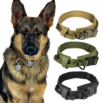Kaklasiksna Neilona Regulējams Militārās Taktikas Suņu Kakla Siksnas, Vadības Rokturi Mācību Pet Suns, Kaķis Apkakles Pet Produkti