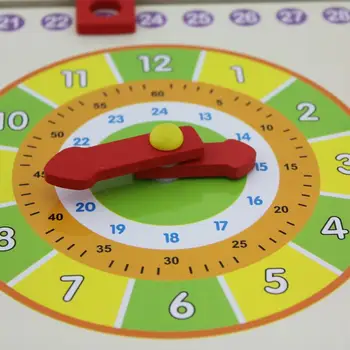 Kalendārs Pulkstenis Puzzle Karājas Koka puzzle Board Vecāku un Bērnu Agrīnās Izglītības Rotaļlieta, Uzzināt Laiku, Sezonas, Laika apstākļu Mēnesi