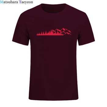 Kalnu Koku Vīriešu T Kalnu Mežu Pārgājienu Print T-krekls, t-veida Topi ar Īsām Piedurknēm Gadījuma Smieklīgi T-krekli, Kokvilnas Vīriešu Apģērbs